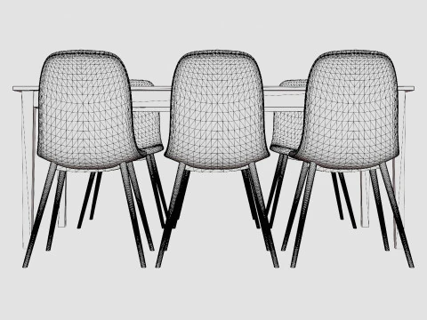 Romeo Food Group With 6 Nibe Chair 3D Model