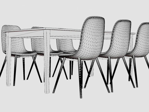 Romeo Food Group With 6 Nibe Chair 3D Model