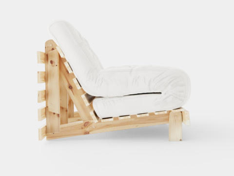 Roots Raw Sofa Bed Natural Wood Nature 3D Model