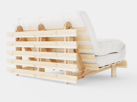 Roots Raw Sofa Bed Natural Wood Nature Modello 3D