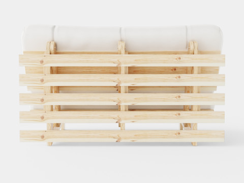 Roots Raw Sofa Bed Natural Wood Nature Modello 3D