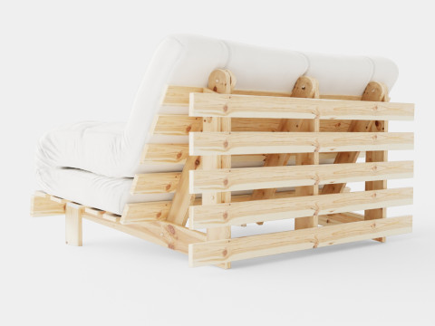 Roots Raw Sofa Bed Natural Wood Nature Modello 3D
