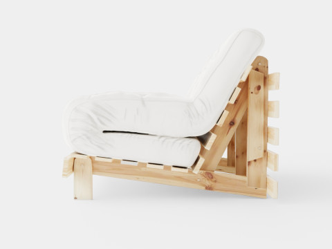 Roots Raw Sofa Bed Natural Wood Nature Modello 3D