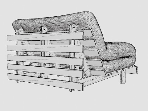 Roots Raw Sofa Bed Natural Wood Nature Modello 3D