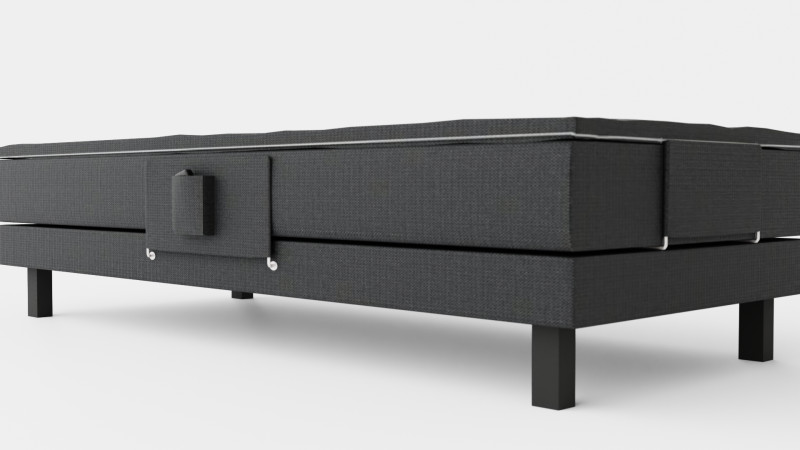 Royal Adjustable Continental Bed Black 3D Model .c4d .max .obj .3ds .fbx .stl .blend