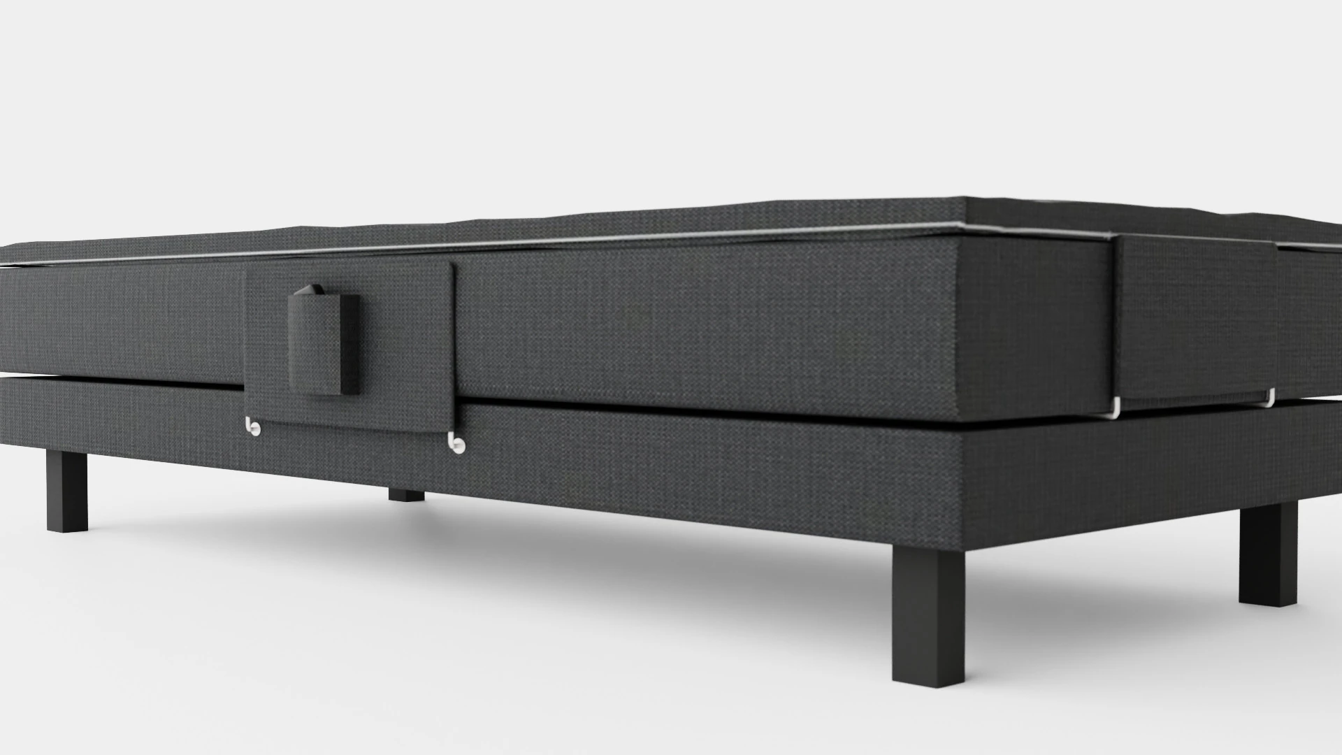 Royal Adjustable Continental Bed Black 3D Model .c4d .max .obj .3ds .fbx .stl .blend 