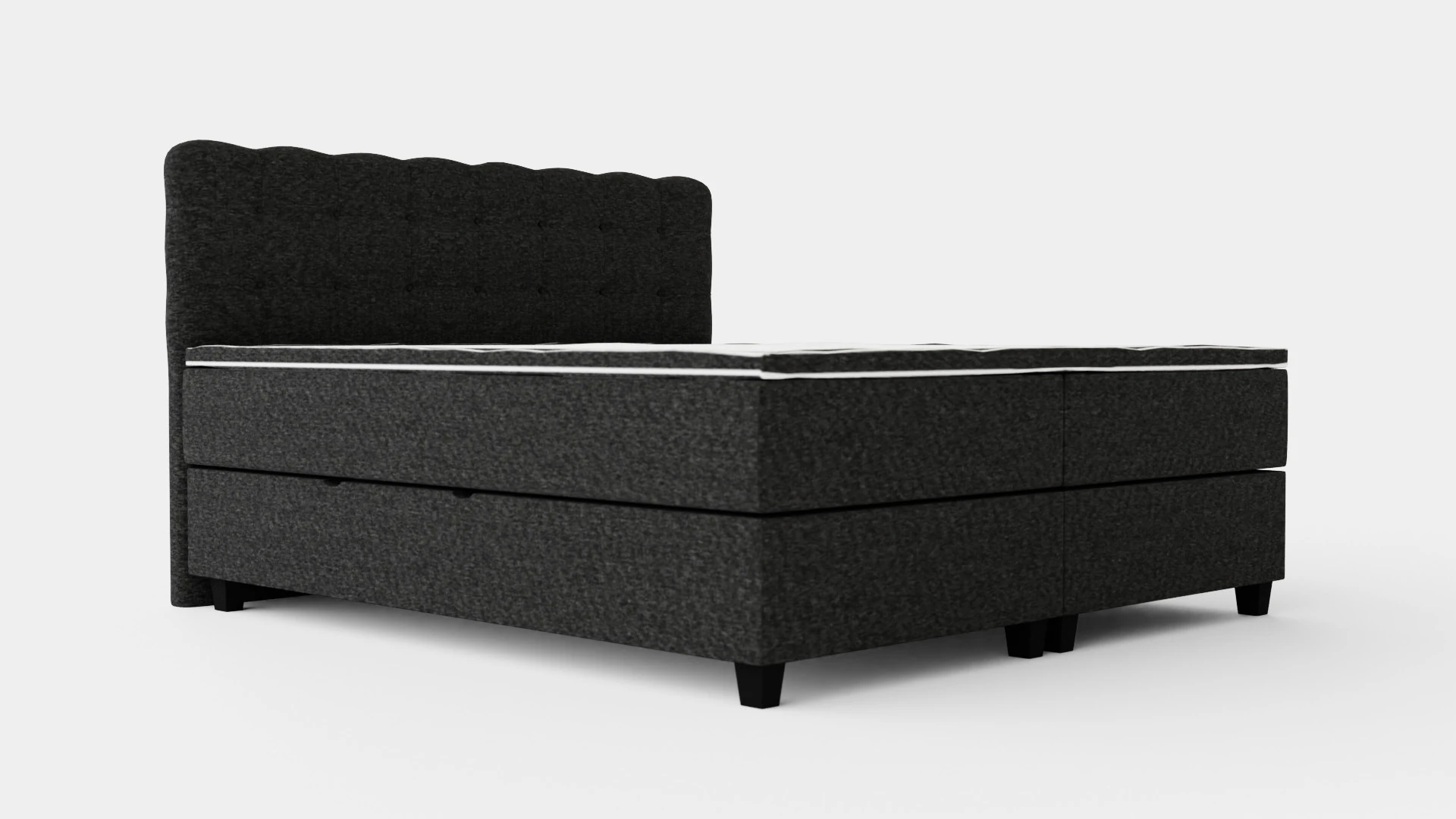 Royal Bed Package With Storage Dark Gray 3D Model .c4d .max .obj .3ds .fbx .stl .blend