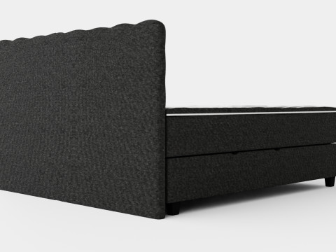 Royal Bed Package With Storage Dark Gray Modello 3D