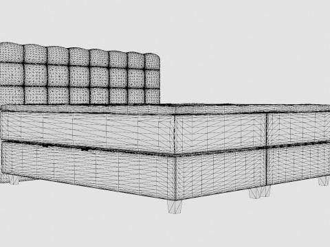 Royal Bed Package With Storage Dark Gray Modello 3D