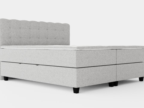 Royal Bed Package With Storage Light Gray Modello 3D
