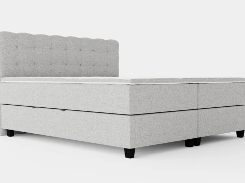 Royal Bed Package With Storage Light Gray 3D Model