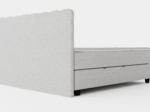 Royal Bed Package With Storage Light Gray Modello 3D