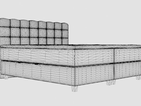 Royal Bed Package With Storage Light Gray 3D Model