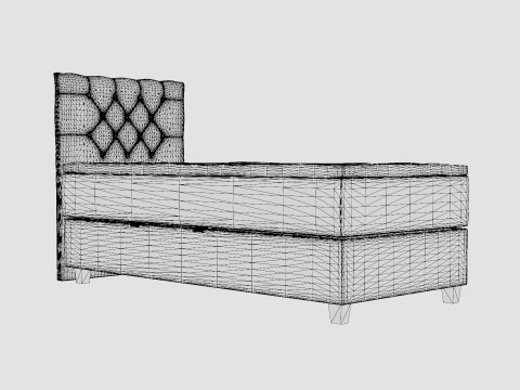 Royal Bed Package With Storage Light Gray 3D 모델