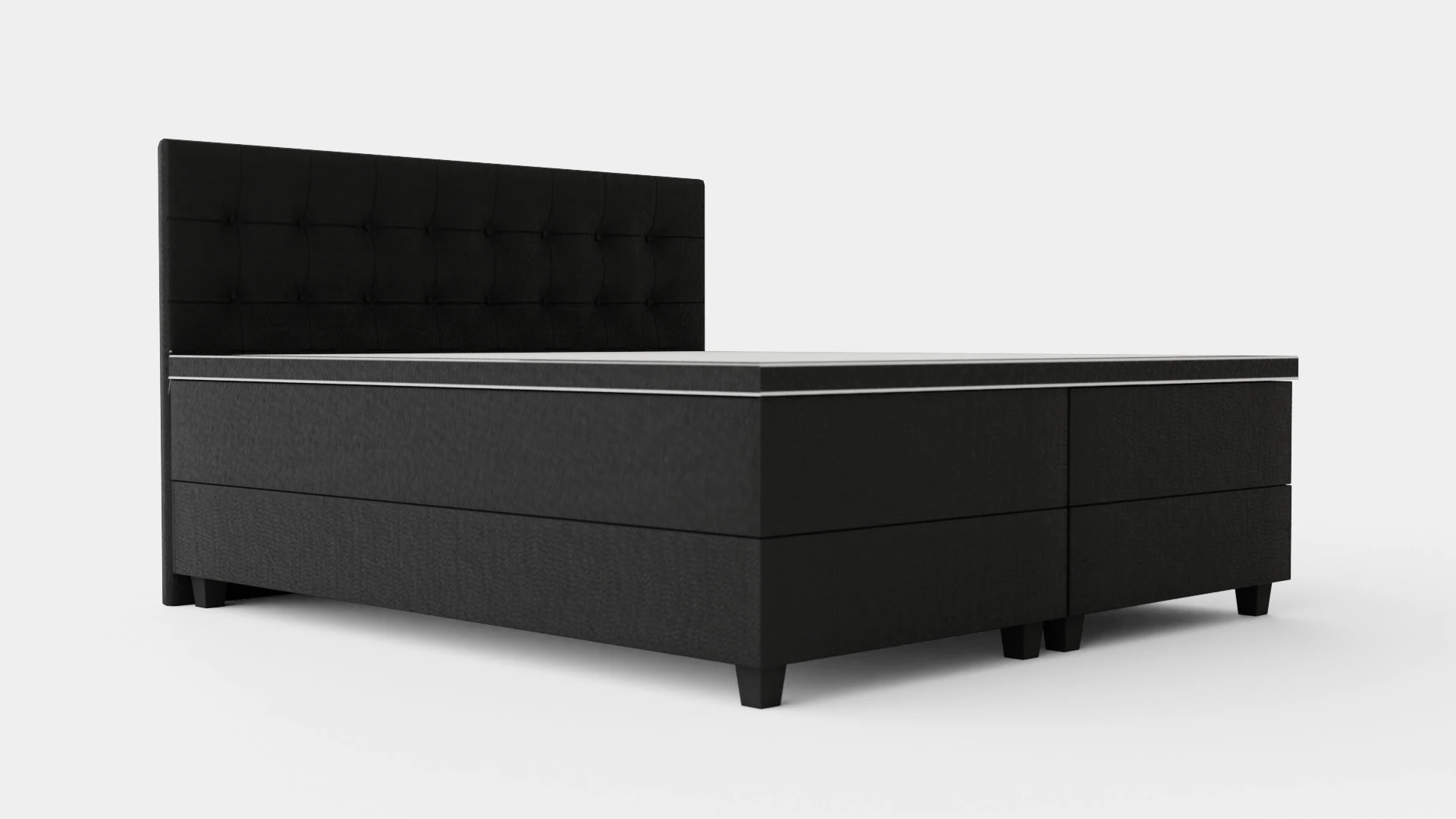 Royal Continental Bed With Storage Dark Gray 3D Model .c4d .max .obj .3ds .fbx .stl .blend 
