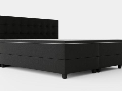 Royal Continental Bed With Storage Dark Gray 3D Model