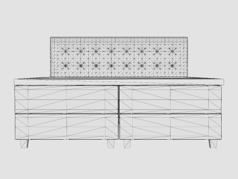 Royal Continental Bed With Storage Dark Gray 3D 模型