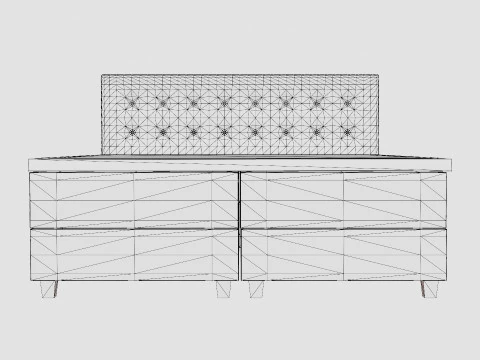Royal Continental Bed With Storage Dark Gray 3D Model