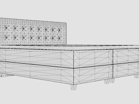 Royal Continental Bed With Storage Dark Gray 3D Model