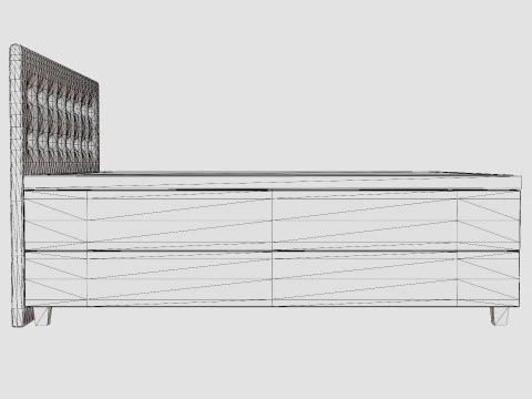 Royal Continental Bed With Storage Dark Gray 3D Model