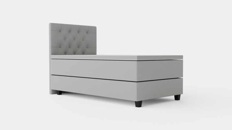 Royal Continental Bed With Storage Light Gray 3D Модель .c4d .max .obj .3ds .fbx .stl .blend 