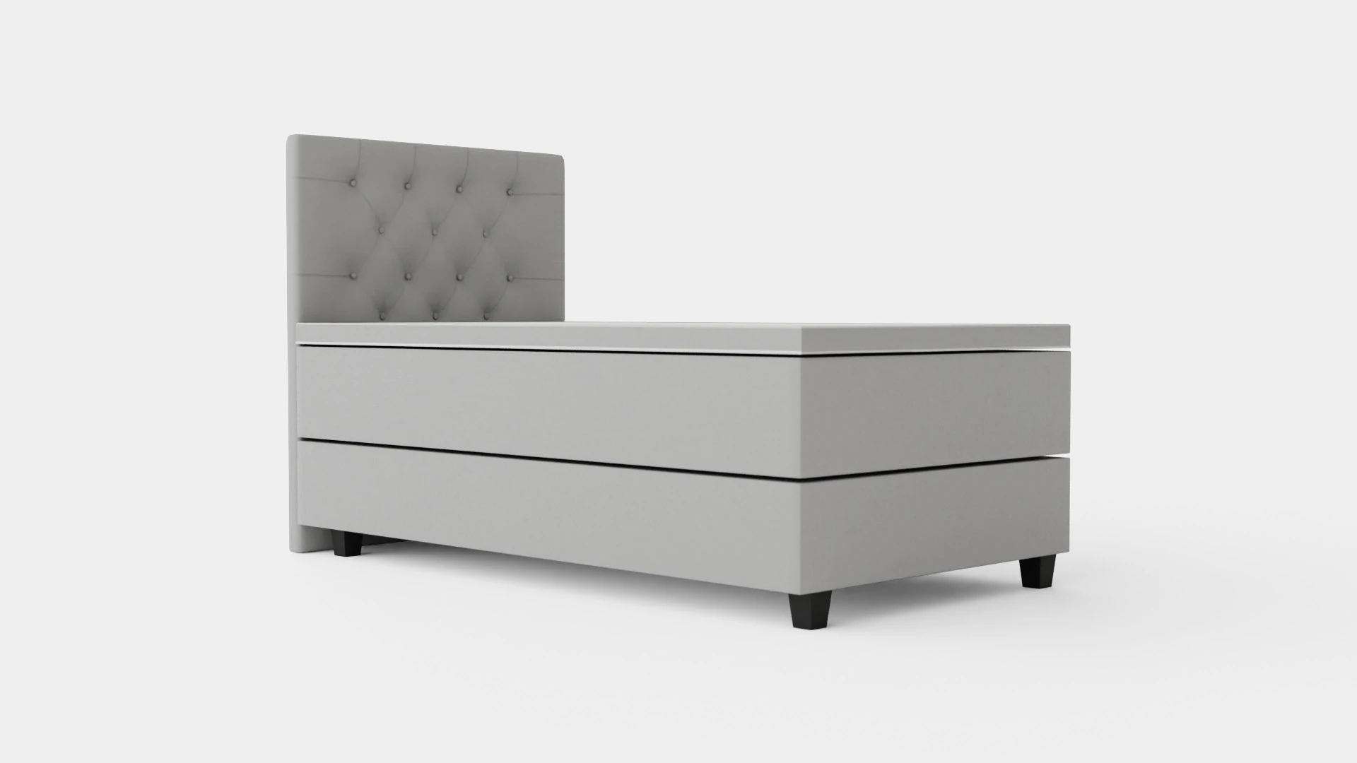Royal Continental Bed With Storage Light Gray 3D Model .c4d .max .obj .3ds .fbx .stl .blend