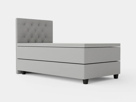 Royal Continental Bed With Storage Light Gray 3D Model