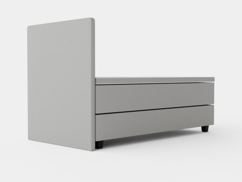 Royal Continental Bed With Storage Light Gray 3D Модель
