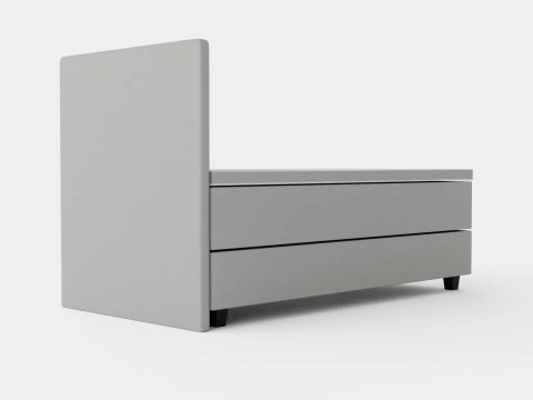 Royal Continental Bed With Storage Light Gray 3D Model