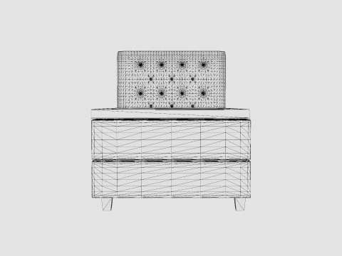 Royal Continental Bed With Storage Light Gray 3D Model
