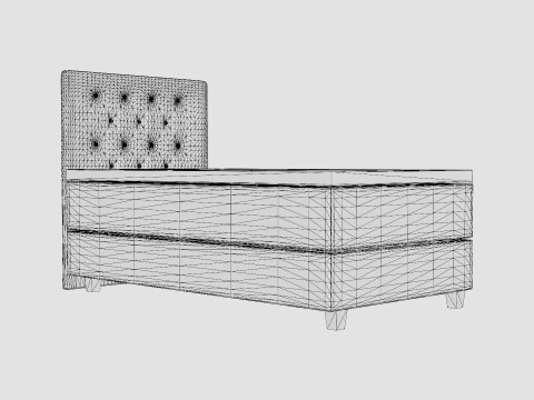 Royal Continental Bed With Storage Light Gray 3D Model