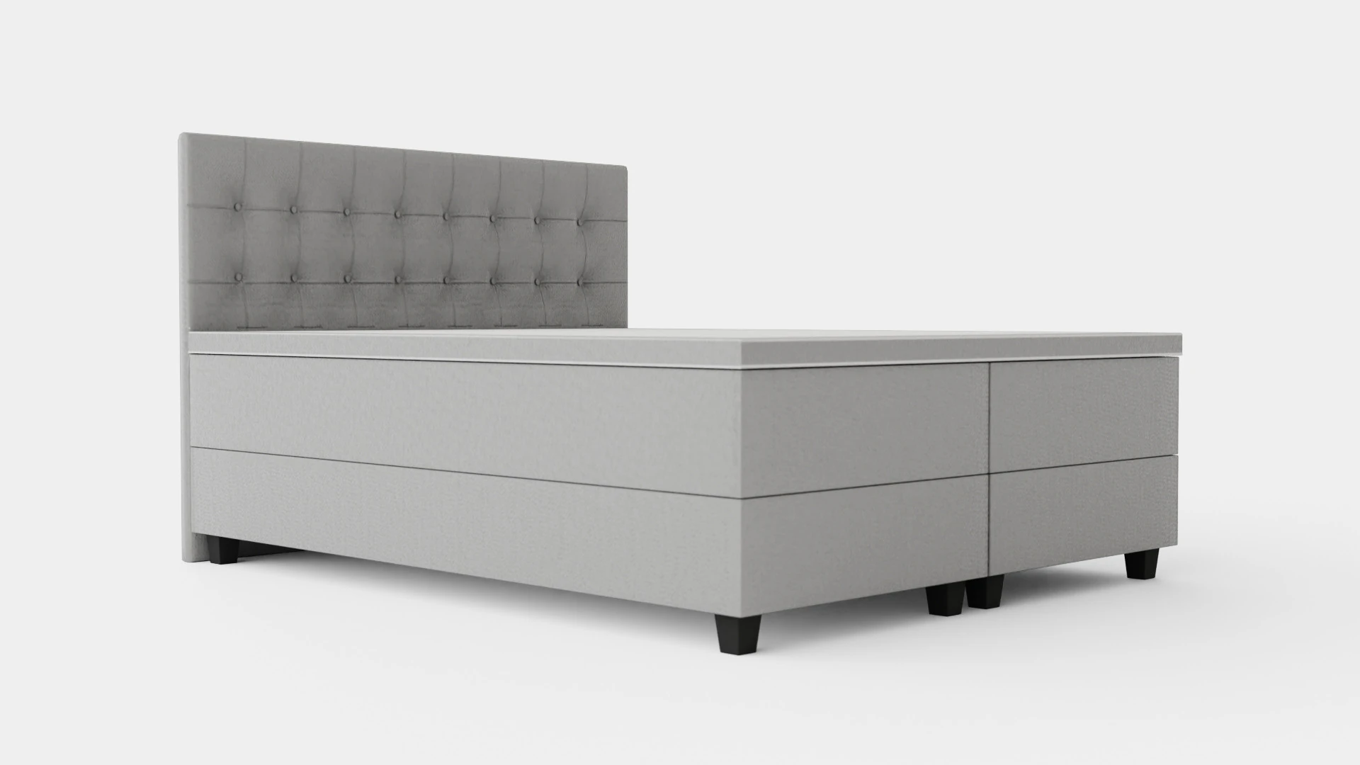Royal Continental Bed With Storage Light Gray 3D Model .c4d .max .obj .3ds .fbx .stl .blend 