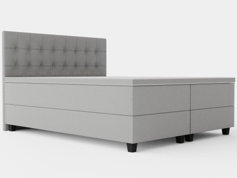 Royal Continental Bed With Storage Light Gray 3D Model