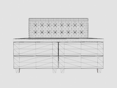 Royal Continental Bed With Storage Light Gray Modelo 3D