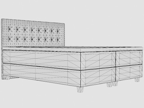 Royal Continental Bed With Storage Light Gray Modelo 3D