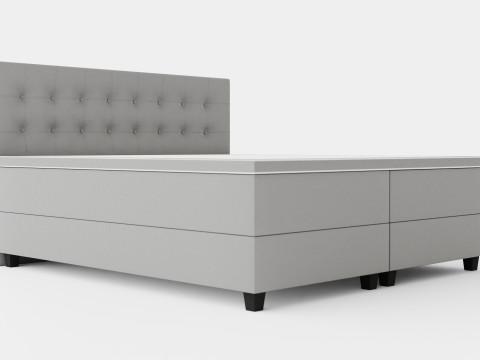Royal Continental Bed With Storage Light Gray 3D Модель
