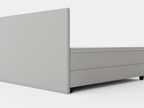 Royal Continental Bed With Storage Light Gray 3D Model