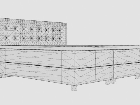 Royal Continental Bed With Storage Light Gray 3D Model