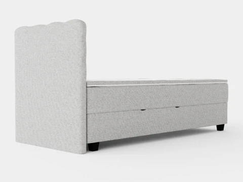 Royal Continental Bed With Storage Light Gray 3D Model