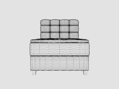 Royal Continental Bed With Storage Light Gray 3D Модель