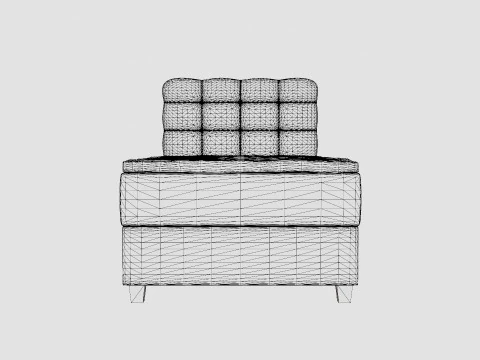 Royal Continental Bed With Storage Light Gray 3D Model
