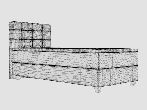 Royal Continental Bed With Storage Light Gray 3D Model