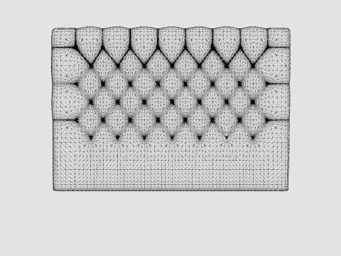 Royal Headboard Light Gray 3D 모델