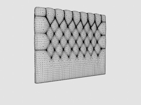 Royal Headboard Light Gray 3D 모델