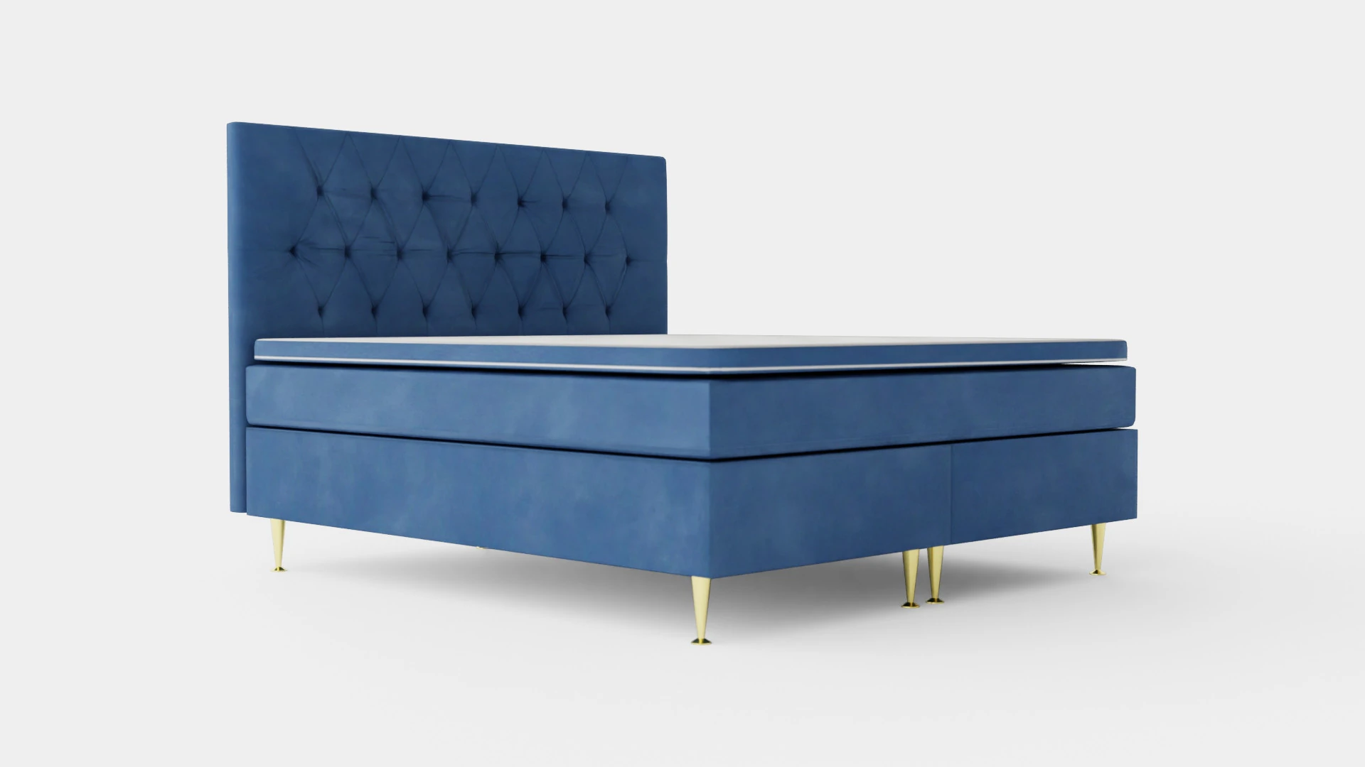 Royal Velvet Complete Bed Package Dark Blue With High 3D Model .c4d .max .obj .3ds .fbx .stl .blend 
