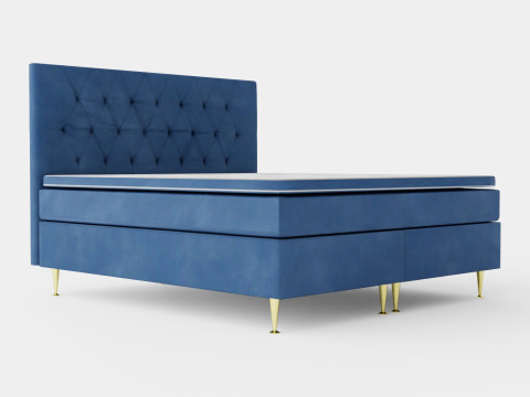 Royal Velvet Complete Bed Package Dark Blue With High 3D Model