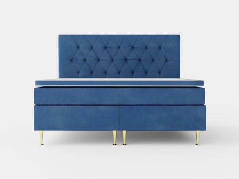 Royal Velvet Complete Bed Package Dark Blue With High 3D 模型