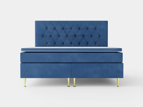 Royal Velvet Complete Bed Package Dark Blue With High 3D Model
