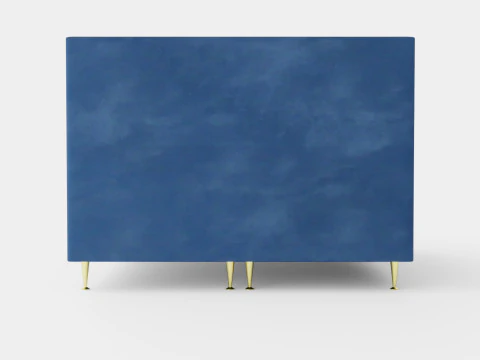 Royal Velvet Complete Bed Package Dark Blue With High 3D Model