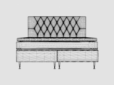 Royal Velvet Complete Bed Package Dark Blue With High 3D Model
